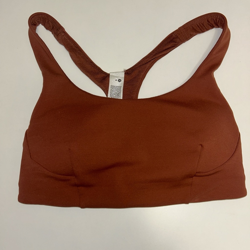 brown tan lululemon racerback sports bra size 4 like new condition